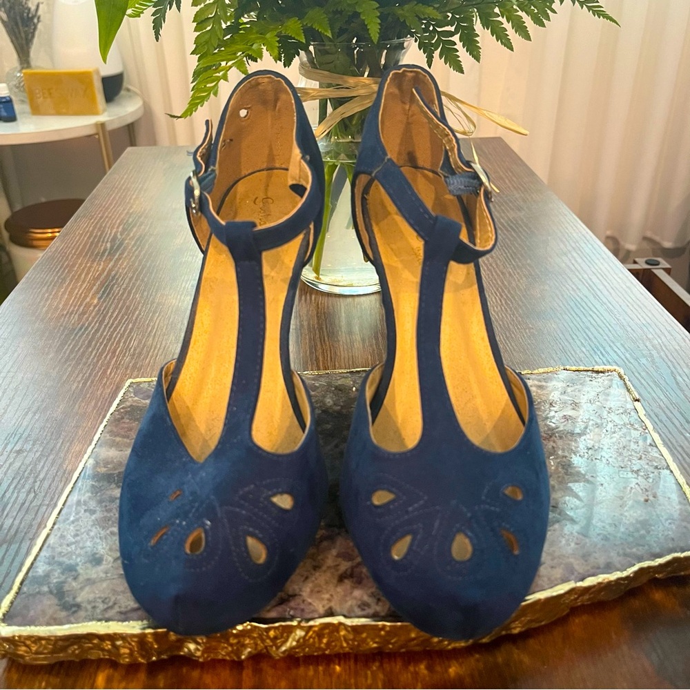 ModCloth Graham Street Shoe Co Blue Heels